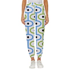 Geometric Pattern Eye Pattern Eyes Eye Print Cropped Drawstring Pants by Ravend