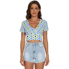 Geometric Pattern Eye Pattern Eyes Eye Print V-neck Crop Top