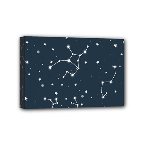 Constellation Stars Art Pattern Design Wallpaper Mini Canvas 6  X 4  (stretched) by Ravend