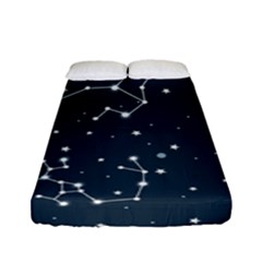 Constellation Stars Art Pattern Design Wallpaper Fitted Sheet (full/ Double Size) by Ravend