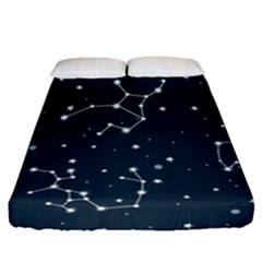 Constellation Stars Art Pattern Design Wallpaper Fitted Sheet (queen Size) by Ravend