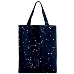 Constellation Stars Art Pattern Design Wallpaper Zipper Classic Tote Bag by Ravend