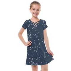 Constellation Stars Art Pattern Design Wallpaper Kids  Cross Web Dress by Ravend