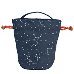 Constellation Stars Art Pattern Design Wallpaper Drawstring Bucket Bag by Ravend