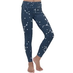 Constellation Stars Art Pattern Design Wallpaper Kids  Lightweight Velour Classic Yoga Leggings by Ravend