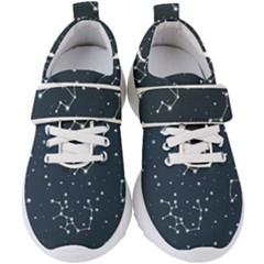 Constellation Stars Art Pattern Design Wallpaper Kids  Velcro Strap Shoes by Ravend