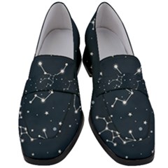 Constellation Stars Art Pattern Design Wallpaper Women s Chunky Heel Loafers by Ravend