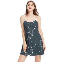 Constellation Stars Art Pattern Design Wallpaper Summer Frill Dress by Ravend