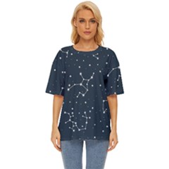 Constellation Stars Art Pattern Design Wallpaper Oversized Basic Tee by Ravend