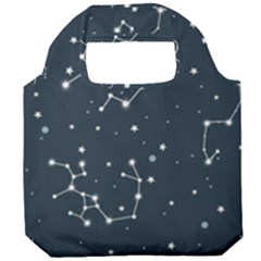 Constellation Stars Art Pattern Design Wallpaper Foldable Grocery Recycle Bag by Ravend