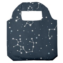 Constellation Stars Art Pattern Design Wallpaper Premium Foldable Grocery Recycle Bag by Ravend