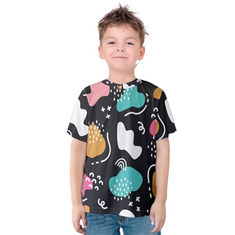 Art Patterns Design Wallpaper Background Print Kids  Cotton Tee by Ravend