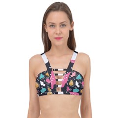 Art Patterns Design Wallpaper Background Print Cage Up Bikini Top by Ravend