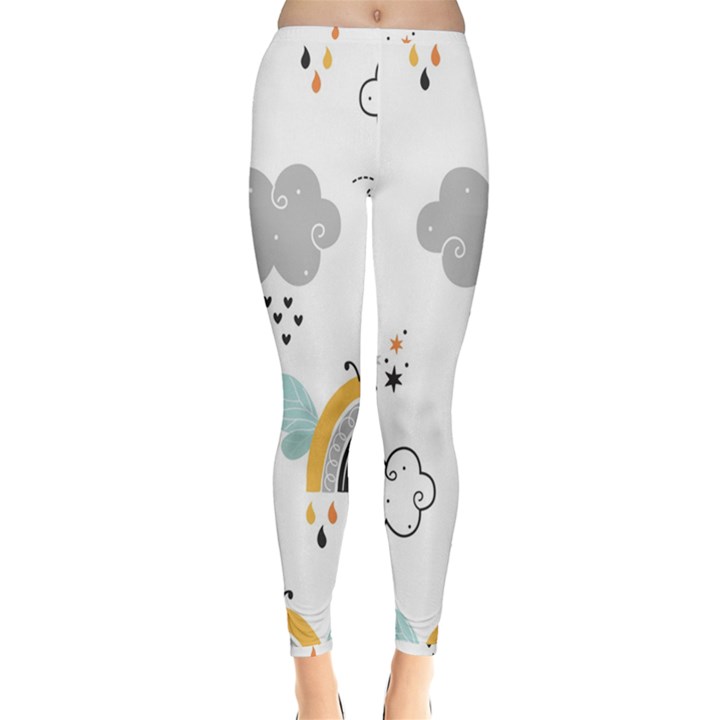 Art Pattern Design Wallpaper Background Print Inside Out Leggings