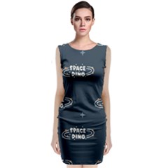 Space Dino Art Pattern Design Wallpaper Background Classic Sleeveless Midi Dress by Ravend