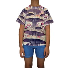 Magicians  Choice Mushroom Spellcharms Kids  Short Sleeve Swimwear by GardenOfOphir