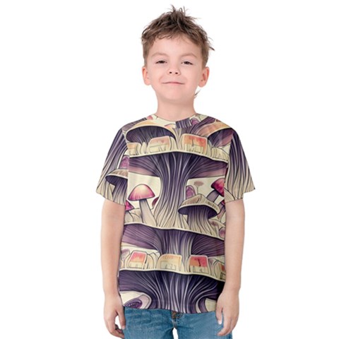 Magicians  Choice Mushroom Spellcharms Kids  Cotton Tee by GardenOfOphir