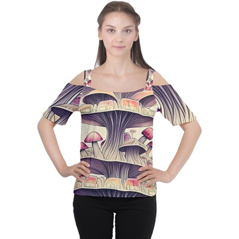 Magicians  Choice Mushroom Spellcharms Cutout Shoulder Tee by GardenOfOphir