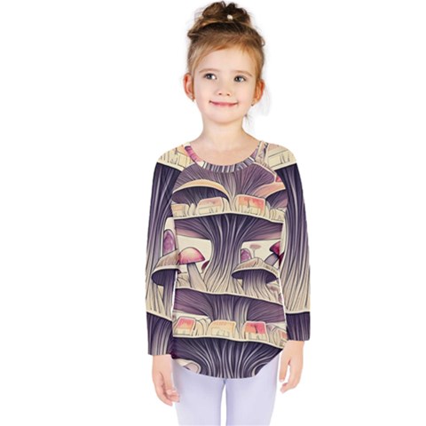 Magicians  Choice Mushroom Spellcharms Kids  Long Sleeve Tee by GardenOfOphir