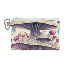 Magicians  Choice Mushroom Spellcharms Canvas Cosmetic Bag (medium) by GardenOfOphir