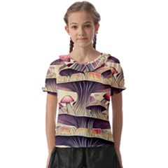 Magicians  Choice Mushroom Spellcharms Kids  Frill Chiffon Blouse by GardenOfOphir