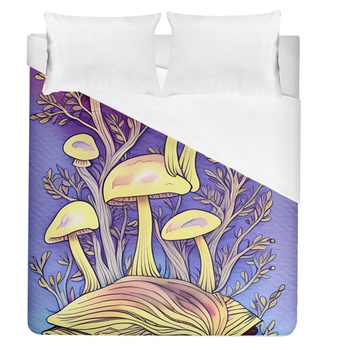 Glamour And Enchantment In Every Color Of The Mushroom Rainbow Duvet Cover (Queen Size)