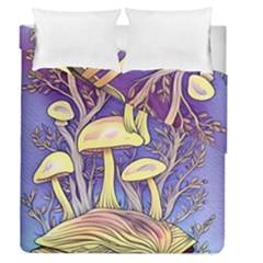 Glamour And Enchantment In Every Color Of The Mushroom Rainbow Duvet Cover Double Side (queen Size) by GardenOfOphir