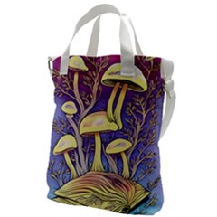 Glamour And Enchantment In Every Color Of The Mushroom Rainbow Canvas Messenger Bag by GardenOfOphir