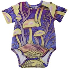 Glamour And Enchantment In Every Color Of The Mushroom Rainbow Baby Short Sleeve Bodysuit by GardenOfOphir