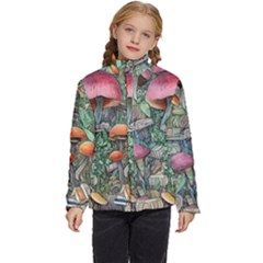 Mushroom Mojo For All Your Magic Spells Kids  Puffer Bubble Jacket Coat by GardenOfOphir