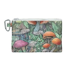 Mushroom Mojo For All Your Magic Spells Canvas Cosmetic Bag (medium) by GardenOfOphir