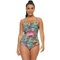 Mushroom Mojo For All Your Magic Spells Retro Full Coverage Swimsuit by GardenOfOphir