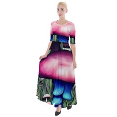 Necromancy Toadstool Half Sleeves Maxi Dress by GardenOfOphir