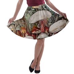 Magician s Toadstool A-line Skater Skirt by GardenOfOphir