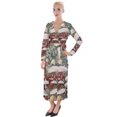 Magician s Toadstool Velvet Maxi Wrap Dress by GardenOfOphir