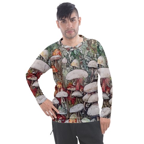 Magician s Toadstool Men s Pique Long Sleeve Tee by GardenOfOphir