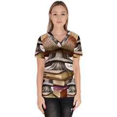 Conjurer s Toadstool Women s V-neck Scrub Top