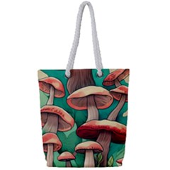 Sorcery Toadstool Full Print Rope Handle Tote (small) by GardenOfOphir