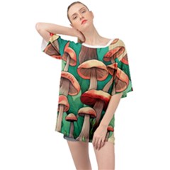 Sorcery Toadstool Oversized Chiffon Top by GardenOfOphir