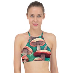 Sorcery Toadstool Racer Front Bikini Top by GardenOfOphir