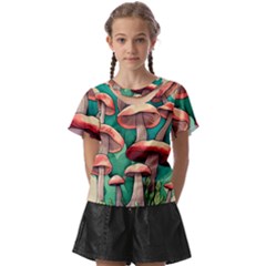 Sorcery Toadstool Kids  Front Cut Tee by GardenOfOphir