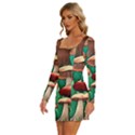 Sorcery Toadstool Long Sleeve Square Neck Bodycon Velvet Dress View2