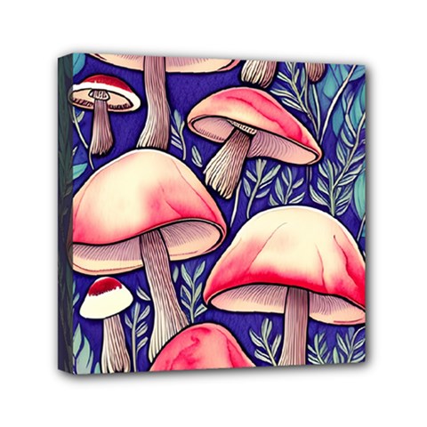 Enchanting Mushroom Enchantress Mini Canvas 6  X 6  (stretched) by GardenOfOphir