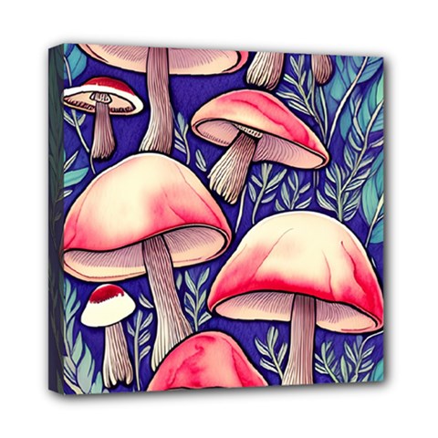 Enchanting Mushroom Enchantress Mini Canvas 8  X 8  (stretched) by GardenOfOphir