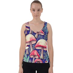 Enchanting Mushroom Enchantress Velvet Tank Top by GardenOfOphir