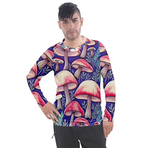 Enchanting Mushroom Enchantress Men s Pique Long Sleeve Tee by GardenOfOphir