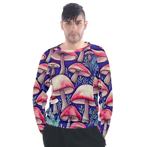 Enchanting Mushroom Enchantress Men s Long Sleeve Raglan Tee by GardenOfOphir