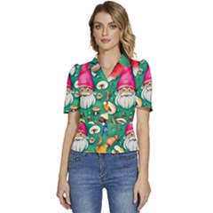 Mojo Chanterelle Glamour Puffed Short Sleeve Button Up Jacket