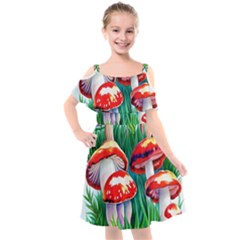 Conjuring Sorcery Spell Kids  Cut Out Shoulders Chiffon Dress