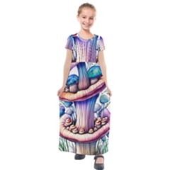 Charming Toadstool Kids  Short Sleeve Maxi Dress by GardenOfOphir